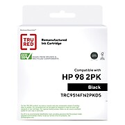 TRU RED™ Remanufactured Black Standard Yield Ink Cartridge Replacement for HP 98 (C9514FN), 2/Pack