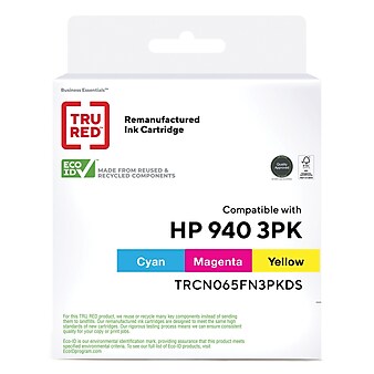TRU RED™ Remanufactured Cyan/Magenta/Yellow Standard Yield Ink Cartridge Replacement for HP 940 (CN065FN), 3/Pack