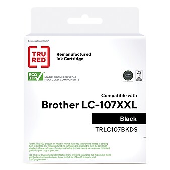 TRU RED™ Remanufactured Black Super High Yield Ink Cartridge Replacement for Brother LC107BK (LC107BK)