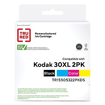 TRU RED™ Remanufactured Black/Tri-Color High Yield Ink Cartridge Replacement for Kodak 30XL (15505322PK)