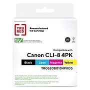 TRU RED™ Remanufactured Black/Cyan/Magenta/Yellow Standard Yield Ink Cartridge Replacement for Canon CLI-8 (0620B010), 4/Pack