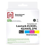 TRU RED™ Remanufactured Black/Color High Yield Ink Cartridge Replacement for Lexmark 43/44 (18Y0372), 2/Pack