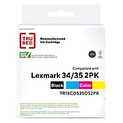 TRU RED™ Remanufactured Black/Color Standard Yield Ink Cartridge Replacement for Lexmark 34/35 (18C0535), 2/Pack