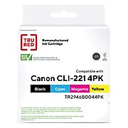 TRU RED™ Remanufactured Black/Cyan/Magenta/Yellow Standard Yield Ink Cartridge Replacement for Canon CLI-221 (2946B004), 4/Pack
