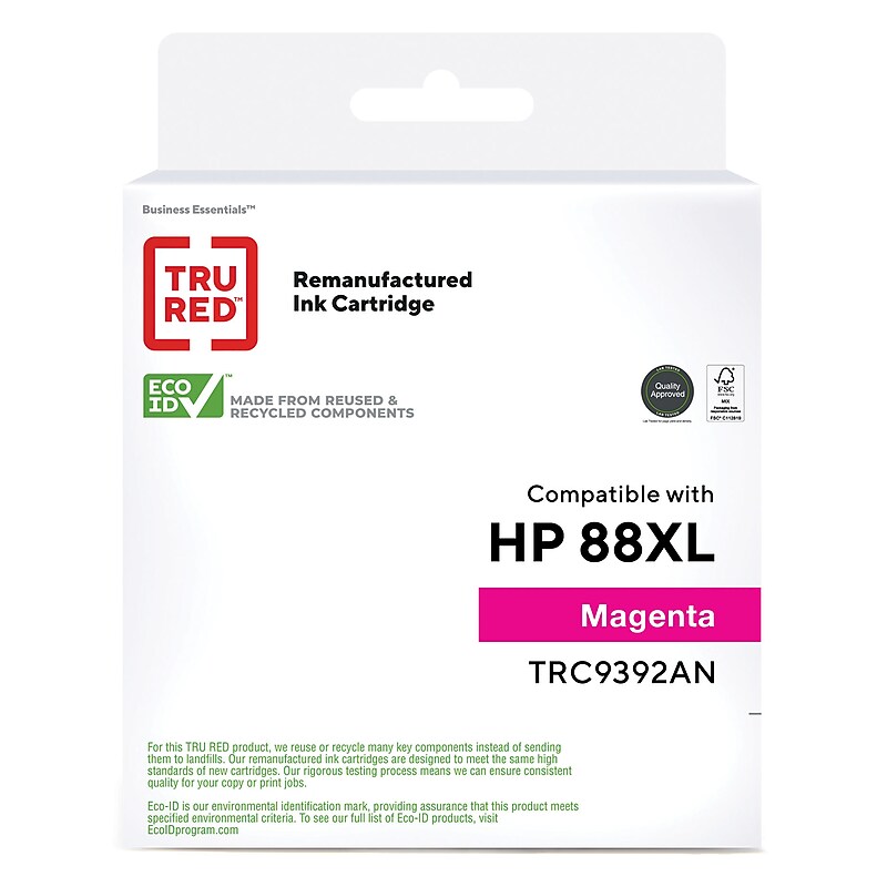TRU RED™ Remanufactured Magenta High Yield Ink Cartridge Replacement for HP 88XL (C9392AN) image 1