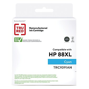 TRU RED™ Remanufactured Cyan High Yield Ink Cartridge Replacement for HP 88XL (C9391AN)