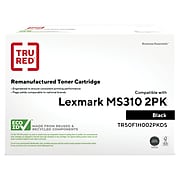 TRU RED™ Remanufactured Black High Yield Toner Cartridge Replacement for Lexmark 501H (50F1H00), 2/Pack