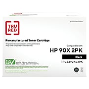TRU RED™ Remanufactured Black High Yield Toner Cartridge Replacement for HP 90X (CE390XD), 2/Pack