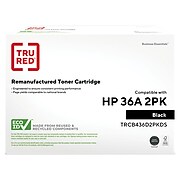 TRU RED™ Remanufactured Black Standard Yield Toner Cartridge Replacement for HP 36A (CB436D), 2/Pack