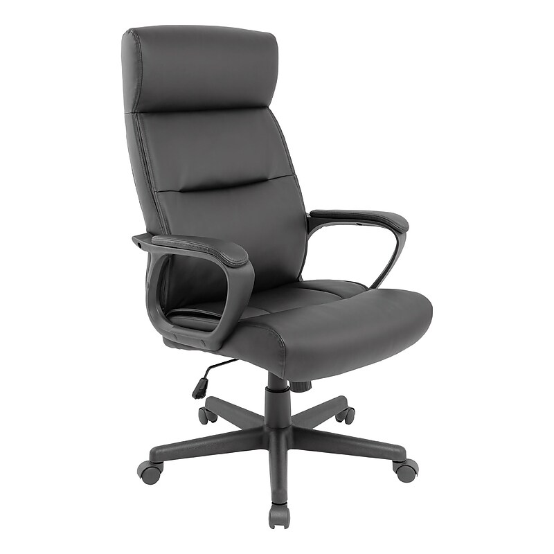 Staples Rutherford Luxura Ergonomic Faux Leather Swivel Manager Chair, Black (ST45608V-CC) image 1