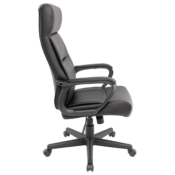 Staples Rutherford Luxura Ergonomic Faux Leather Swivel Manager Chair Black ST45608V CC