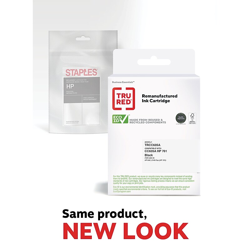 TRU RED™ Remanufactured Black Standard Yield Ink Cartridge Replacement for HP 701 (CC635A) image 1