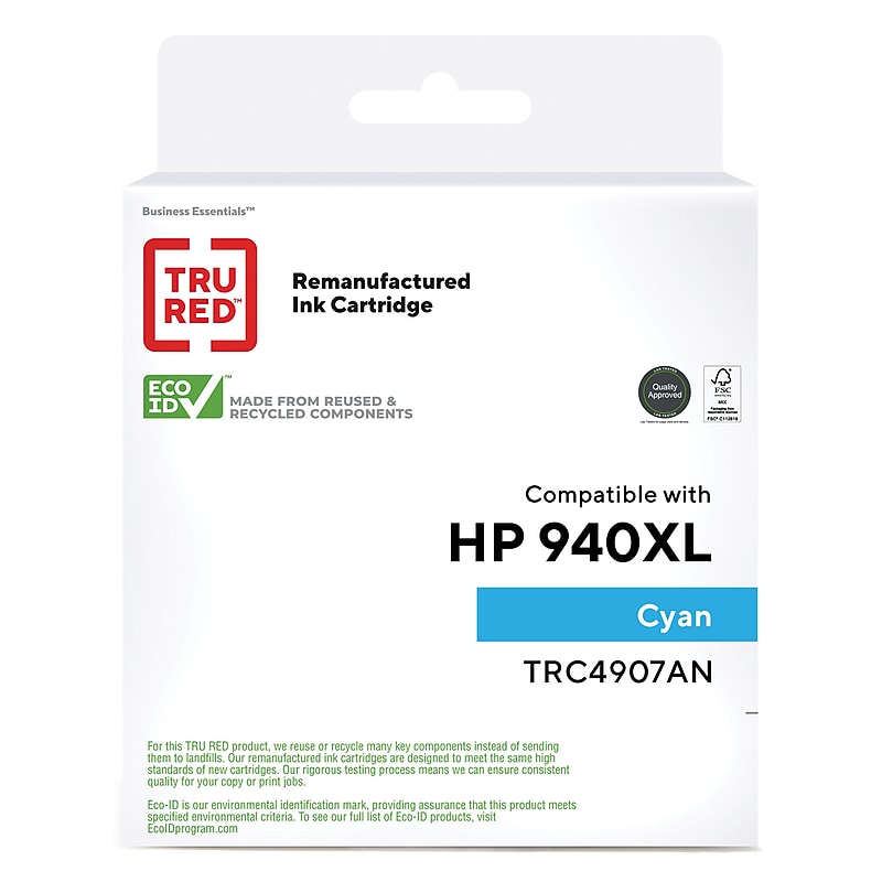 TRU RED™ Remanufactured Cyan High Yield Ink Cartridge Replacement for HP 940XL (C4907AN) image 1