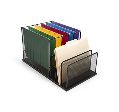 Desk File Holder TRU RED Wire Mesh File Organizer 2-Pack - Matte Black ...