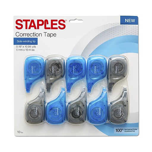 Staples® Sidewinder Correction Tape, Sidewinder 10/Pack Staples