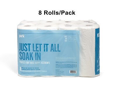 Perk???Choose-A-Size Kitchen Paper Towels, 2-Ply, 116 Sheets/Roll, 8 Rolls/Pack (PK55113)