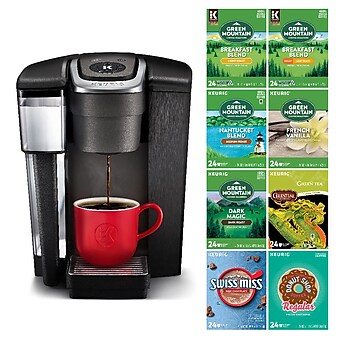 Keurig K-Slim+Iced Single Service Coffee Maker, Artic Gray Bundle