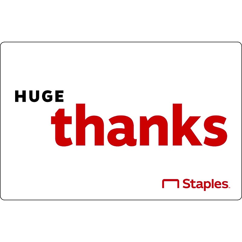 Staples Huge Thanks $75 Gift Card image 1
