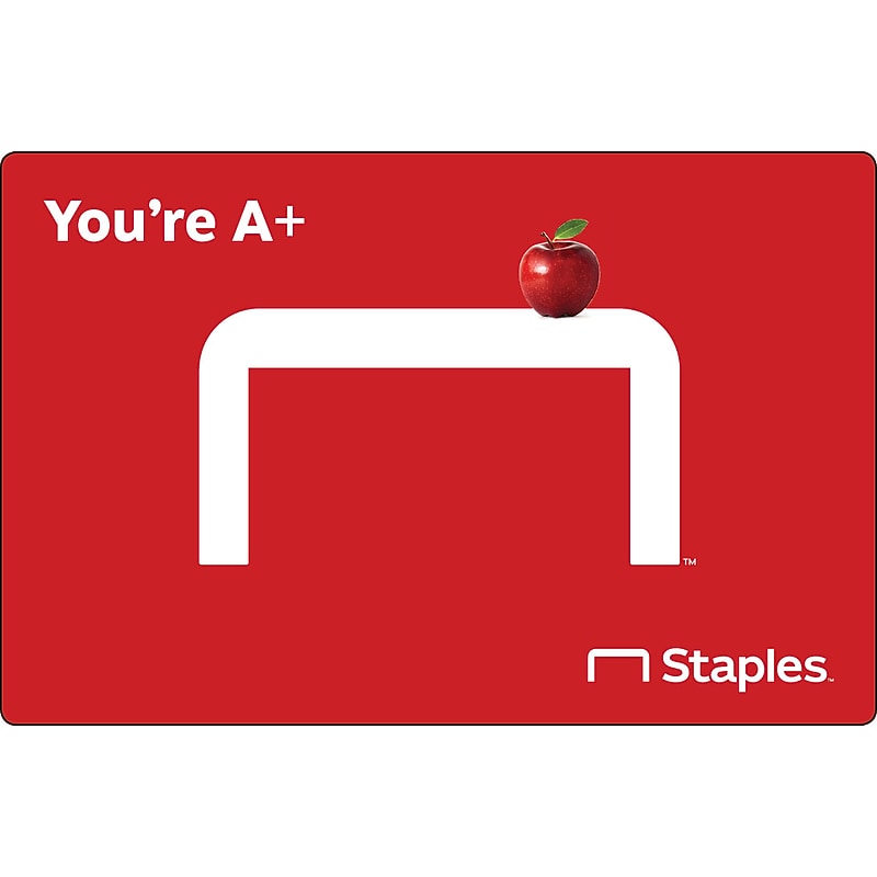 Staples Teacher A Plus $75 Gift Card image 1