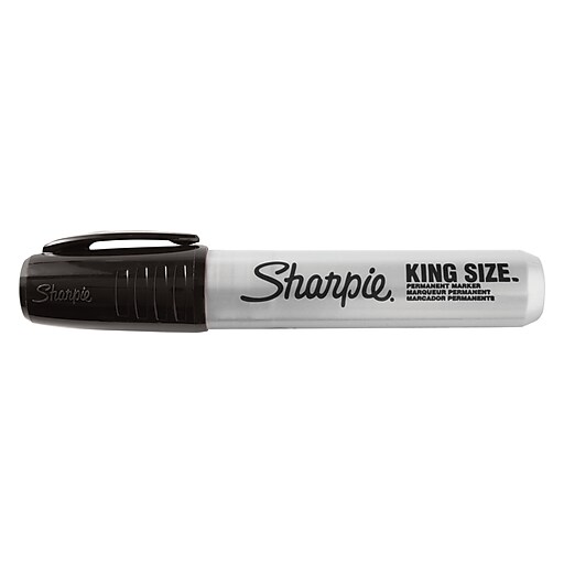 Sharpie Pro King Size Permanent Markers, Chisel Tip, Black, Box of 12