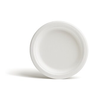 Perk™ PFAS-Free Compostable Paper Plates, 6", White, 250/Pack (PK61286)