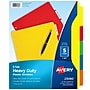 Avery Heavy-Duty Plastic Dividers with White Tab Labels, 5 Tabs, Multicolor (23080)~#|#~s1163335_sc7