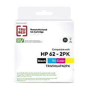 TRU RED™ Remanufactured Black/Tri-Color Standard Yield Ink Cartridge Replacement for HP 62 (N9H64FN), 2/Pack