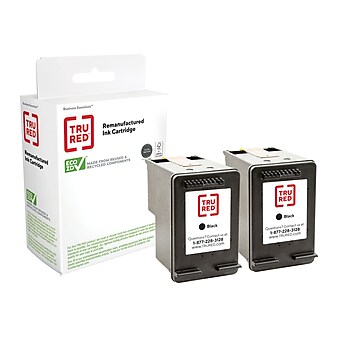 TRU RED™ Remanufactured Black Standard Yield Ink Cartridge Replacement for HP 63 (T0A53AN), 2/Pack
