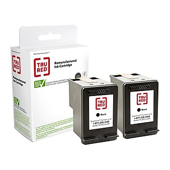 TRU RED™ Remanufactured Black Standard Yield Ink Cartridge Replacement for HP 61 (CZ073FN), 2/Pack