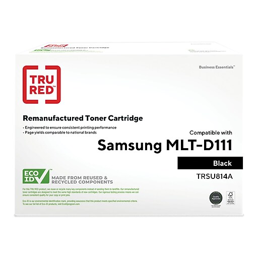 Tru Red Remanufactured Black Standard Yield Toner Cartridge Replacement For Samsung Mlt D111s Su814a Staples