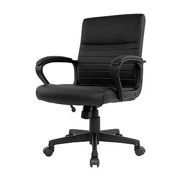 Staples Tervina Luxura Mid-Back Manager Chair, Black (56904V-CC)