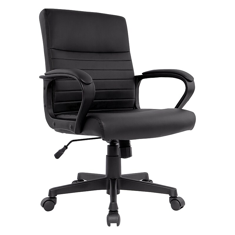 Staples Tervina Ergonomic Luxura Swivel Manager Chair, Black (56904V-CC) image 1