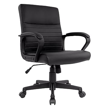 Staples Tervina Luxura Mid-Back Manager Chair, Black (56904V-CC)