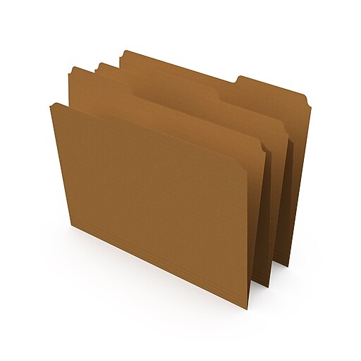 TRU RED™ File Folders, 1/3 Cut, Letter Size, Kraft, 100/Box (TR509315