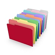 TRU RED™ File Folders, 1/3 Cut, Letter Size, Assorted Colors, 250/Box (TR502678)