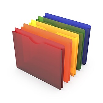 TRU RED™ Moisture Resistant File Pockets, Letter Size, Assorted Colors, 10/Pack (TR18372)