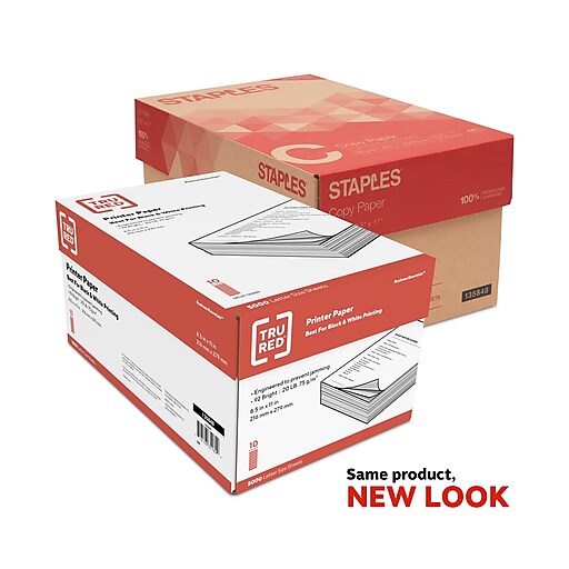Shop Staples for TRU RED™ Copy Paper, 8 1/2" x 11", Case