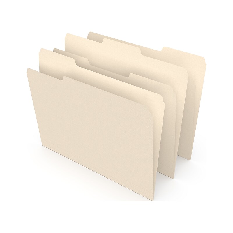 Staples File Folder, 1/3-Cut Tab, Legal Size, Manila, 500/Carton (ST56680CT) image 1