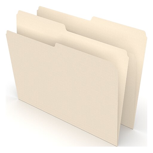 TRU RED™ File Folders, 1/2 Cut, Letter Size, Manila, 100/Box (TR116855