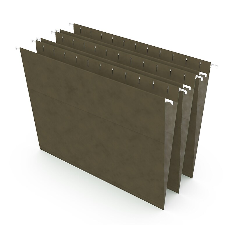 Staples® 100% Recycled Hanging File Folders, Stright Cut, Letter Size, Standard Green, 25/Box (ST521229/521229) image 1