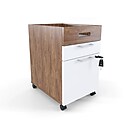 ESSENTIALS™  2-DRAWER MOBILE FILE CABINET, WHITE/ESPRESSO
