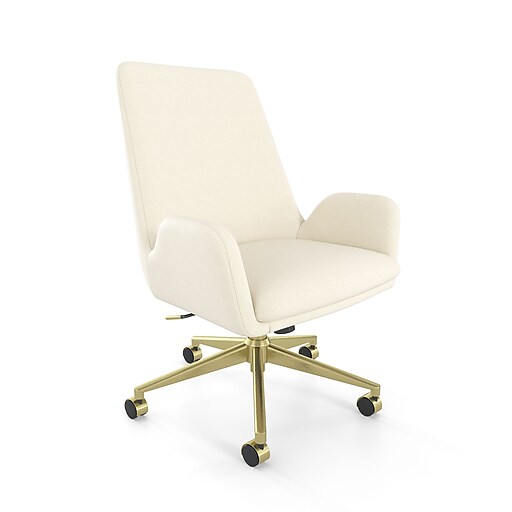 Union & Scale™ MidMod Fabric Manager Chair, Cream (UN56982) at Staples