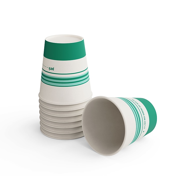 Perk™ Paper Hot Cup, 10 Oz., White/Teal, 50/Pack (PK54366) | Staples