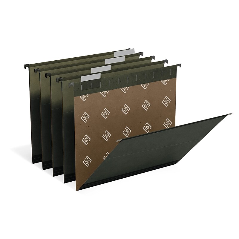 TRU RED™ Premium Hanging File Folder, 5-Tab, Letter Size, Standard Green, 20/Pack (TR45538) image 1