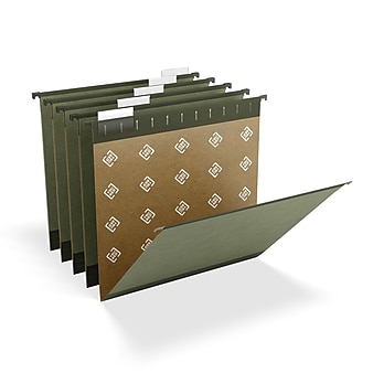 TRU RED™ Premium Hanging File Folder, 2" Expansion, 5-Tab, Letter Size, Standard Green, 10/Pack (TR45542)