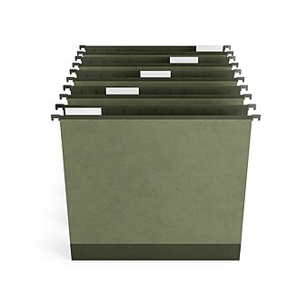 TRU RED™ Premium Hanging File Folder, 2" Expansion, 5-Tab, Letter Size, Standard Green, 10/Pack (TR45542)