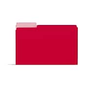 Staples File Folders, 1/3 Cut, Letter Size, Red, 100/Box (TR224519)