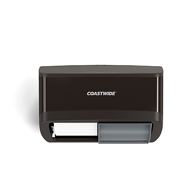 Coastwide Professional J-Series Duo Bath Tissue Dispenser, Black (CWJ2BT-B) | Quill
