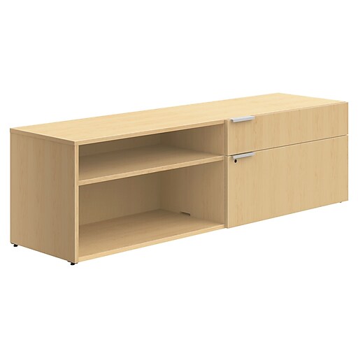 Union & Scale™ Workplace2.0™ 1 Shelf 20"H Laminate Low Credenza, Maple