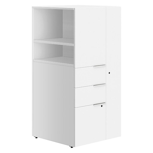 Union & Scale™ Workplace2.0™ 1 Shelf 49"H Laminate Storage Tower, White (UN57503) Staples